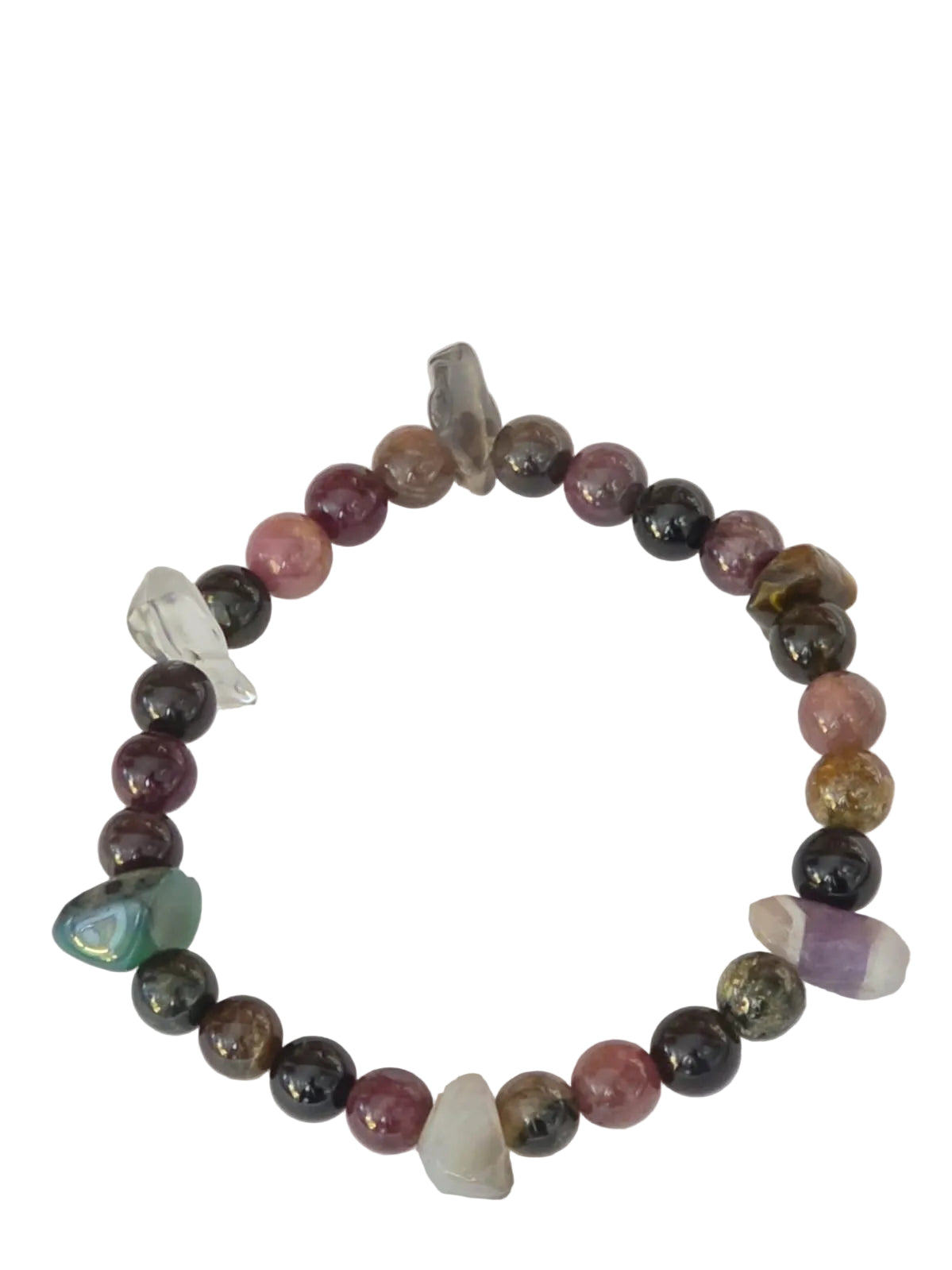 Mixed Gemstone Bracelet with Carved Accents