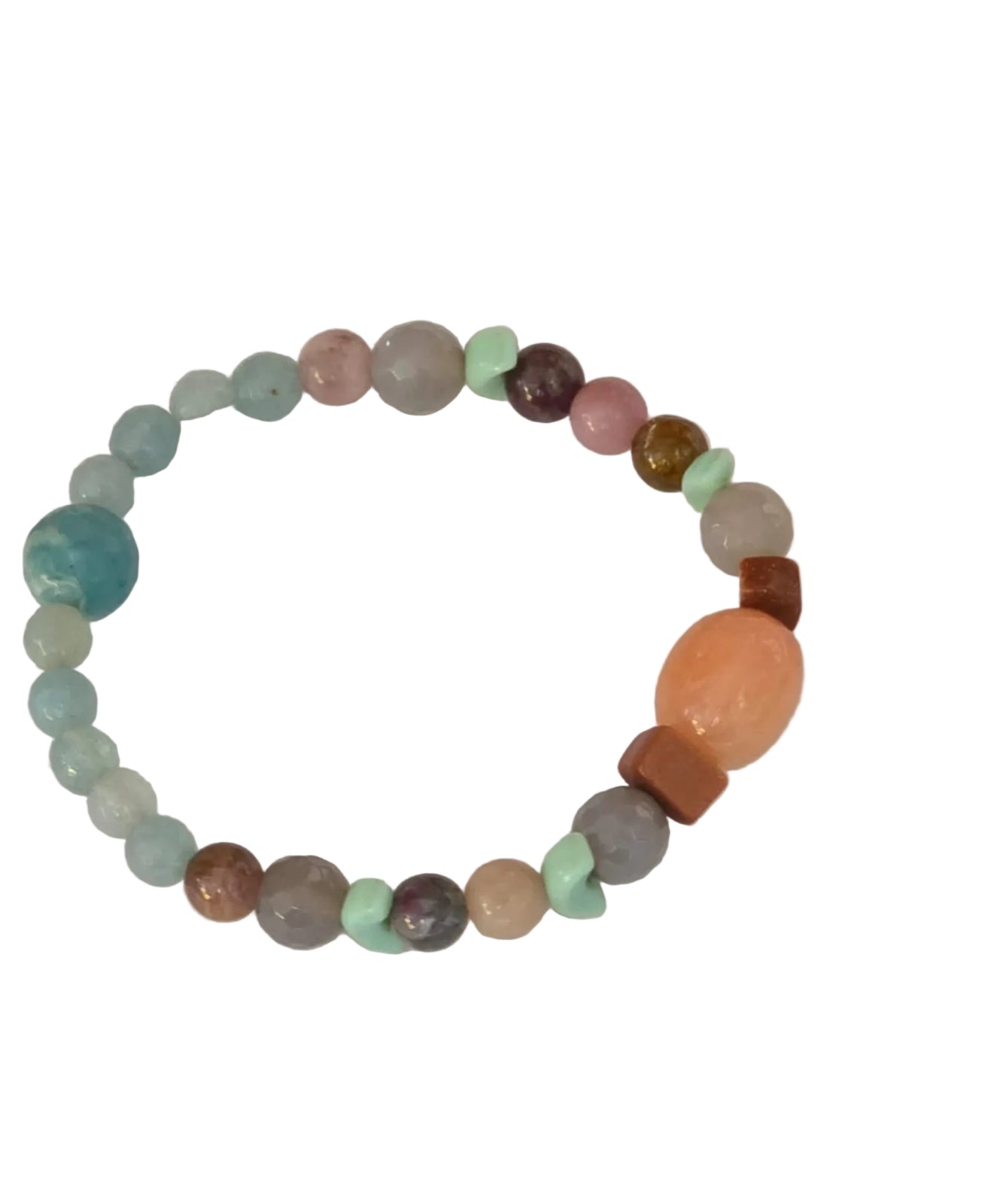 Aquamarine & Tourmaline Gemstone Bracelet