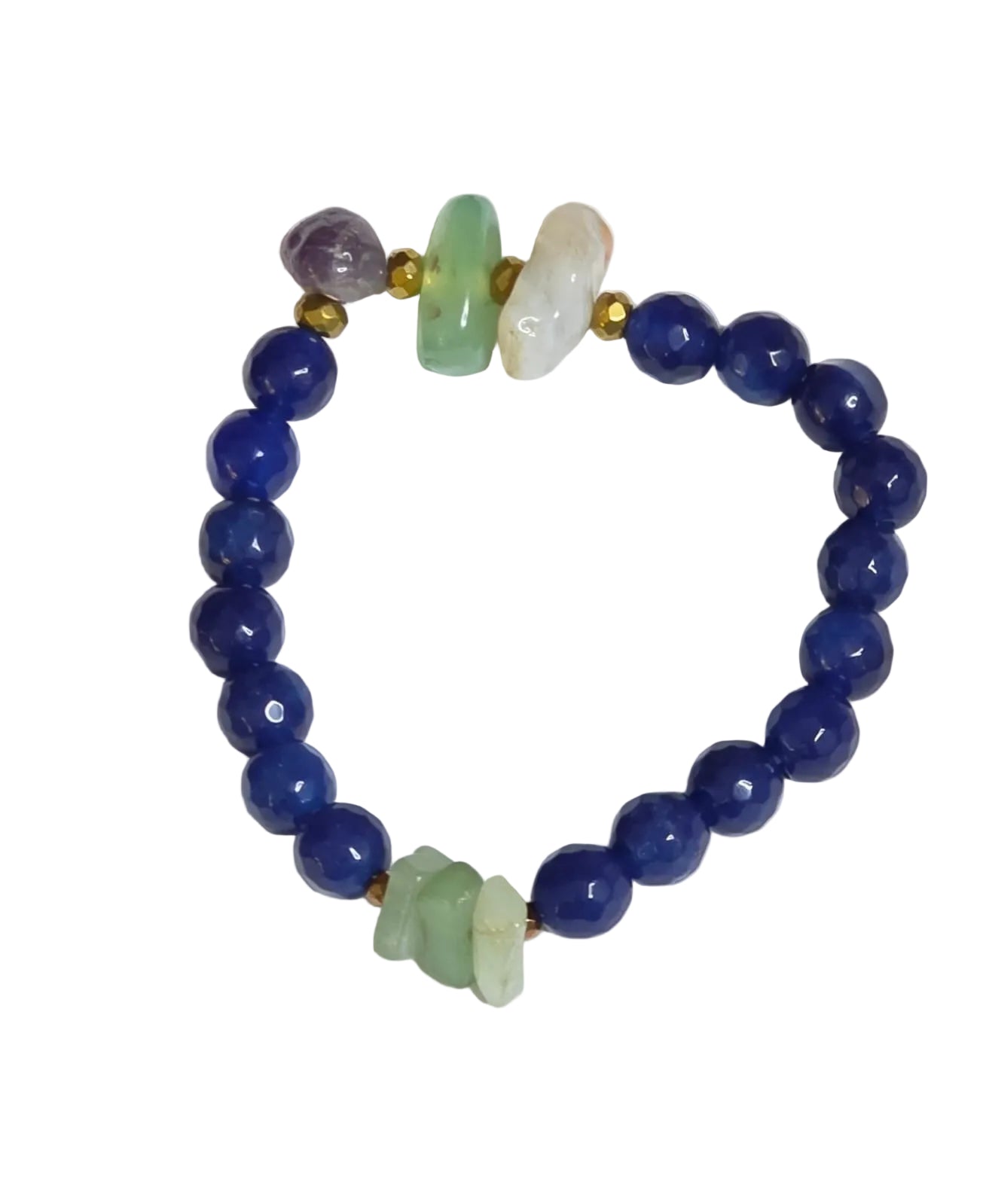 Amethyst & Aquamarine Gemstone Bracelet
