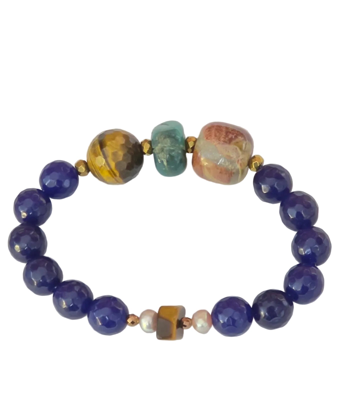 Agate Earth Tone Gemstone Bracelet