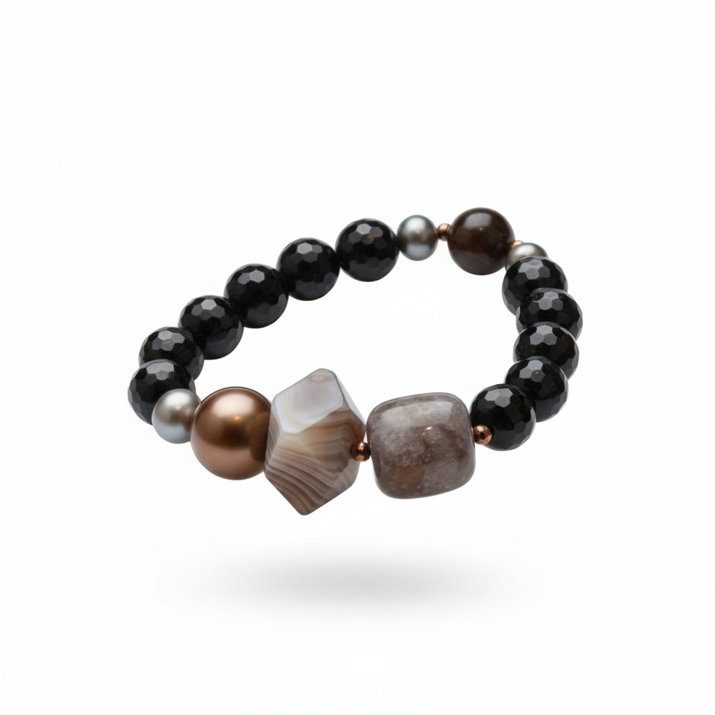 Black Onyx & Brown Agate