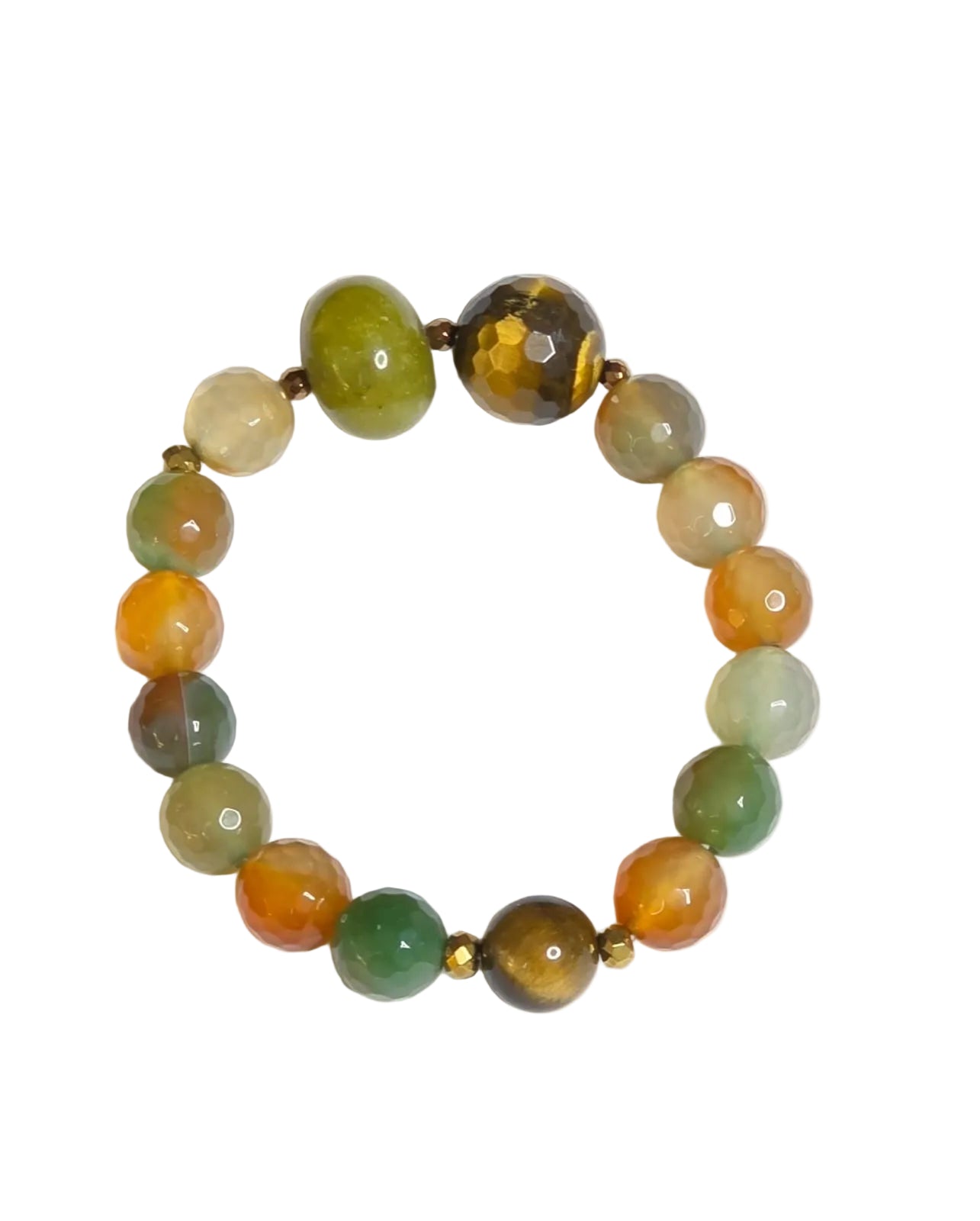 Purple & Green Natural Gemstone Bracelet