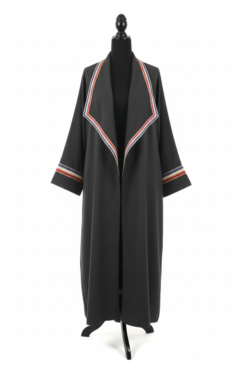 Grey Embroidered Cape