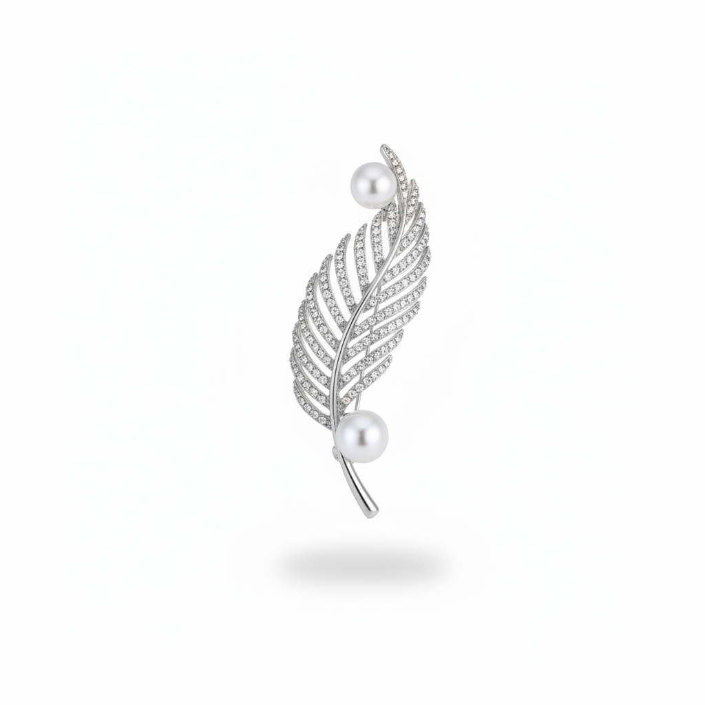 Palme Argentée Silver Palm Brooch