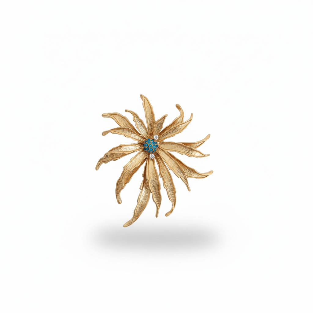 Jardin Turquoise Flower Brooch